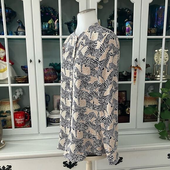 J. Crew Zebra 🦓 Print Blouse Sz XS - Picture 5 of 9